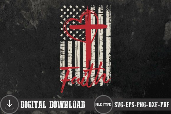 American Flag Faith SVG Christian Shirt Design Review