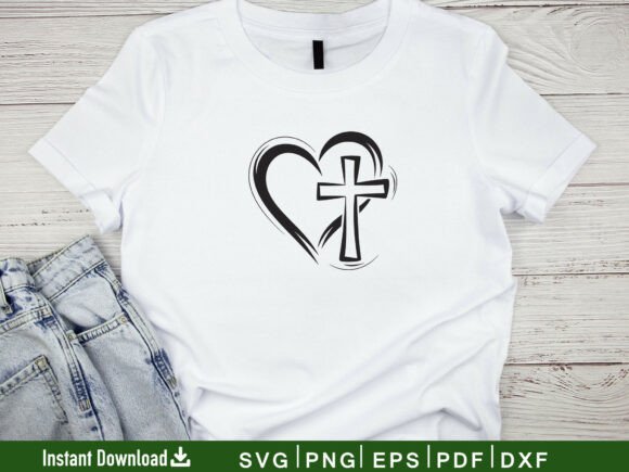 Cross with Heart Svg Christian Design Review